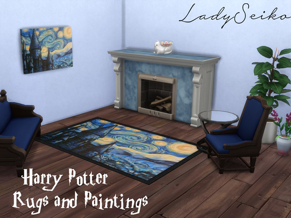 Sims 4 — Harry Potter Rugs and Paintings by LadySeiko — Harry Potter inspired rugs and paintings: - All base game