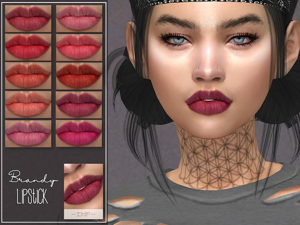 Sims 4 — IMF Brandy Lipstick N.114 by IzzieMcFire — Brandy Lipstick N.114 contains 10 colors. Standalone item with