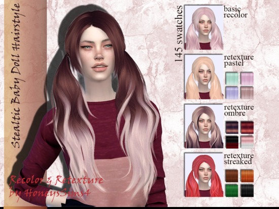 Honeyssims4 S Stealthic Baby Doll Hair Recolor Retexture