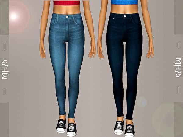 The Sims Resource - S3 High Waist Skinny Jeans [Teen]