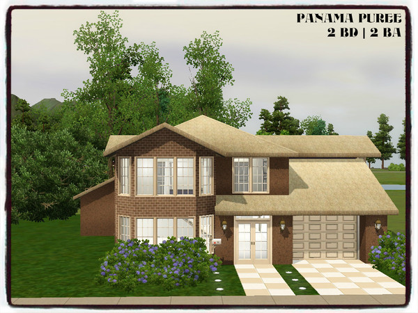 Sims 3 — Panama Puree by Xodess — In my game, this home is located at 155 Horseshoe Bend in Moonlight Falls. You can