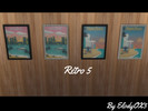 Sims 4 —  by ElodyOX3 — Hello Simmers ! 5th and 6th sets of my retro painting series. 2 frames available : Brown and