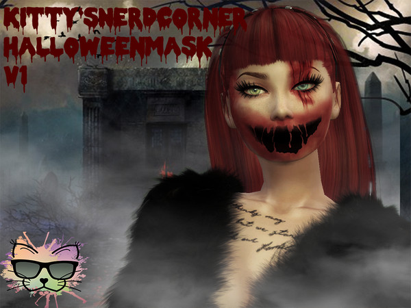 Sims 4 — Halloweenmasks V1 by KittysNerdCorner — -11 Swatches -under Faicepaint