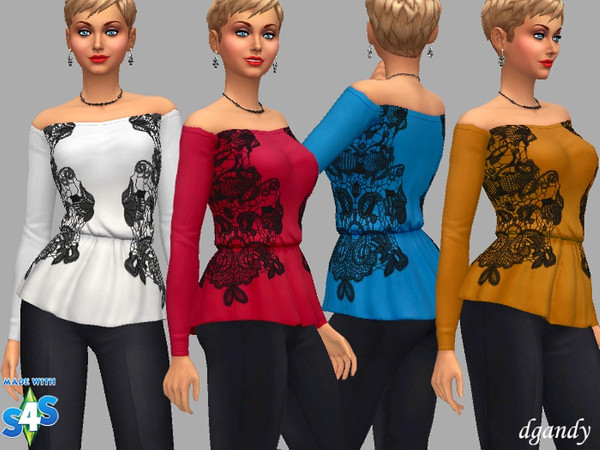 The Sims Resource - Peplum Top - Claire