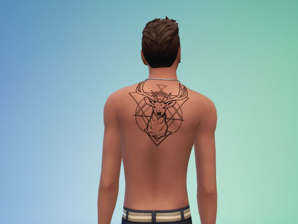 Sims 4 — Geometric Back Tattoo by Teddisy — This is my first try to make some geometric tattoos, let me know if there's