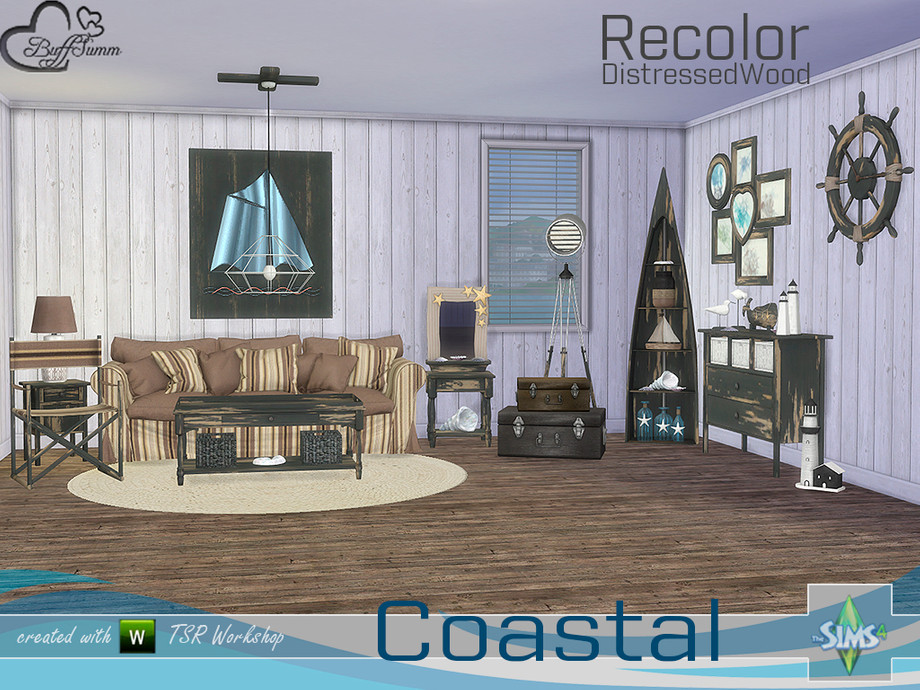 The Sims Resource - Coastal Living Distressed Wood Recolor