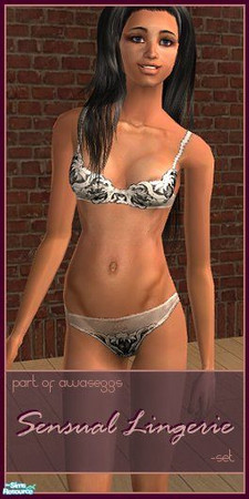 Sims 2 — Sensual Lingerie - Set - Black&White_01 by awasegg — This is a part of my Sensual Lingerie-set. Pets EP