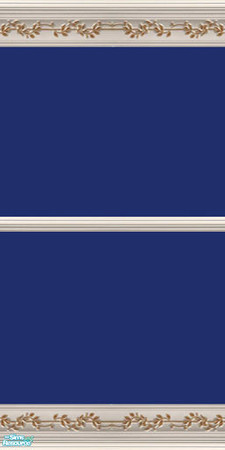 Sims 2 — Navy wallpaper by mahtigwess — Navy wallpaper with gold leaf crown moulding.