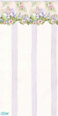 Sims 2 — Lavender wallpaper by mahtigwess — Lavender wallpaper with garden fairy border. Perfect for a little girl's