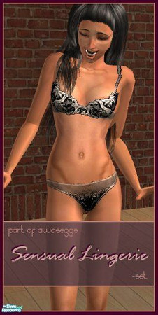 Sims 2 — Sensual Lingerie - Set - Black&White_02 by awasegg — This is a part of my Sensual Lingerie-set. Pets EP