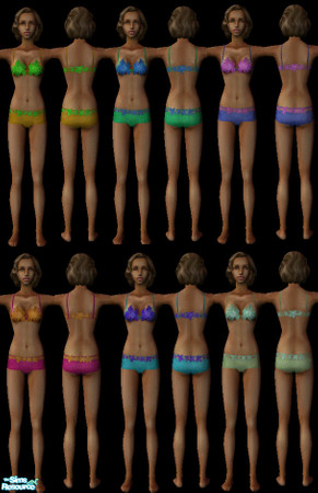 Sims 2 — Flower bikini by 12sandra11 — These gorgeous bikinis (which I spent a lot of time on) can also be worn as