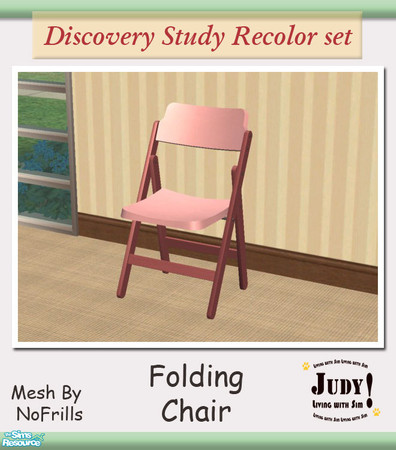 Sims 2 — Judy Discovery Pink - Folding Chair A by judyhugsnoopy — Do you want another color for your Sim Teen? Why not ;)