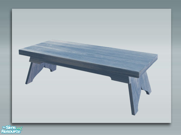 Sims 2 — Rustic Living: Blue Wash - Coffee Table by Shakeshaft — Part of a recolour set of my Rustic Living set in Blue