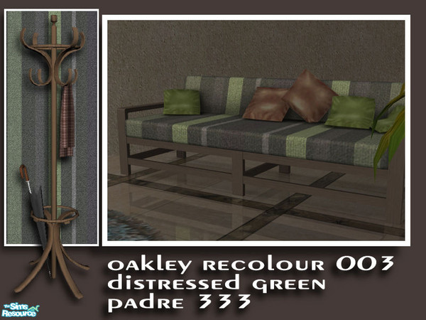 Sims 2 — Natural Greens - 2 Seater Sofa by Padre — Cool, muted greens with dark timber coupled with distressed wood give