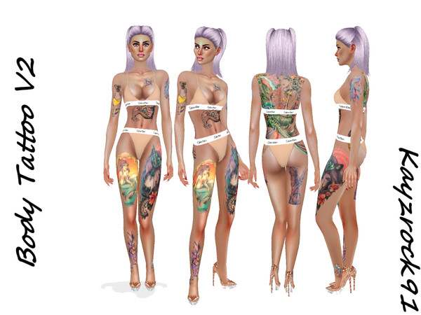 Sims 4 — Body Tattoo V2 by Kayzrock91 — Please don't re upload as your own and if you could credit me #Kayzrock91 that