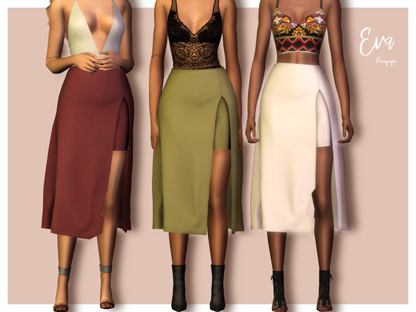 Sims 4 — Eva by laupipi2 — Heyyyyy new super sexy and elegant skirt! New custom mesh, all LODs Custom shadow and normal