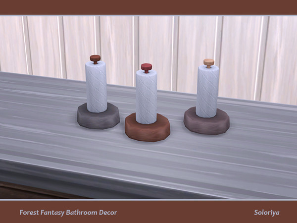 Sims 4 — Forest Fantasy Bathroom Decor. Paper Towel Holder by soloriya — Paper towel holder with a towel. Part of Forest