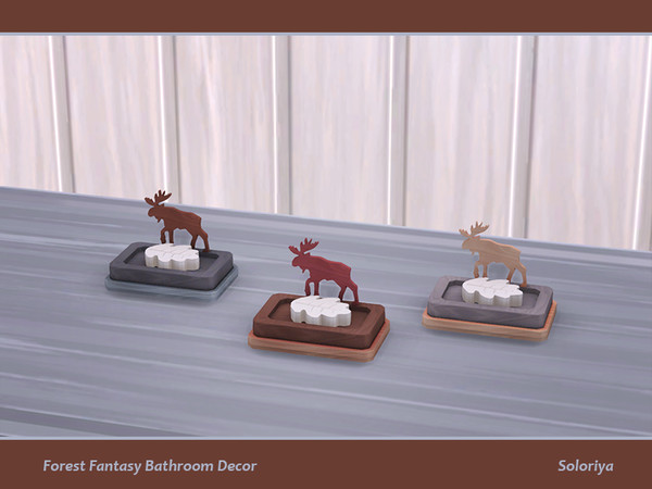 Sims 4 — Forest Fantasy Bathroom Decor. Soap Dish Holder by soloriya — Soap dish holder with a moose. Part of Forest