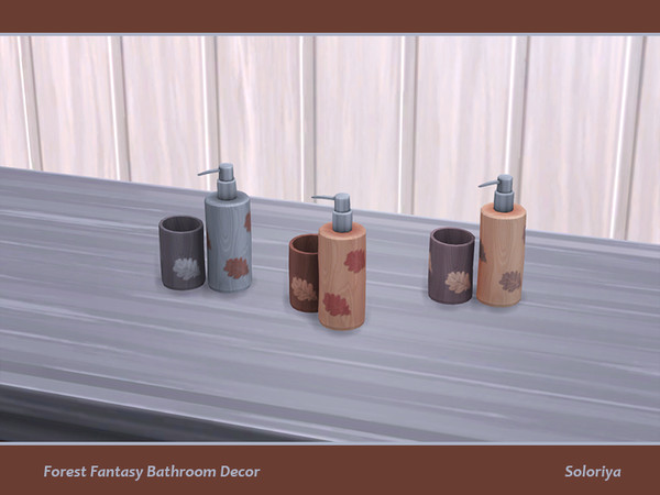 Sims 4 — Forest Fantasy Bathroom Decor. Bathroom Accessories by soloriya — Two bathroom accessories in one mesh. Part of