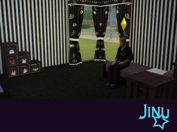 Sims 4 — Spoopy Curtains by Jinu  — Spoopy curtains for all your spoopy needs. Created to compliment previous spoopy