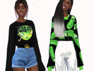 Sims 4 — Rick and Morty Aspen Recolor - Mesh needed by misse2miss — Long sleeve rick and morty crop top sweater. 