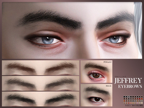 Sims 4 — Jeffrey Eyebrows N137 by Pralinesims — Eyebrows in 36 colors.