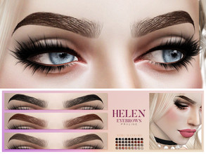 Sims 4 — Helen Eyebrows N138 by Pralinesims — Eyebrows in 36 colors.