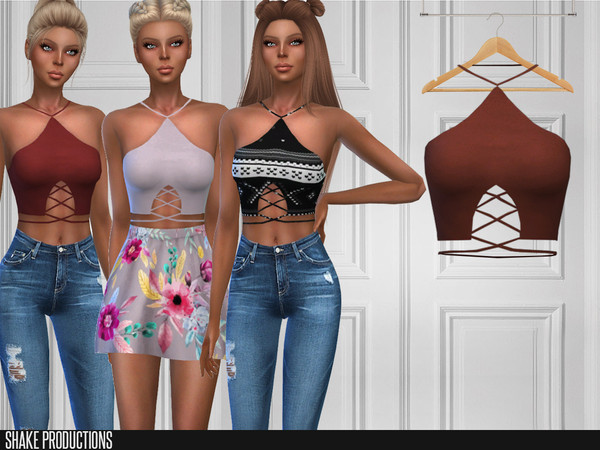 Sims 4 — ShakeProductions 189 - Top by ShakeProductions — Tops/Tanks Handpainted 15 Colors 2 Different Styles