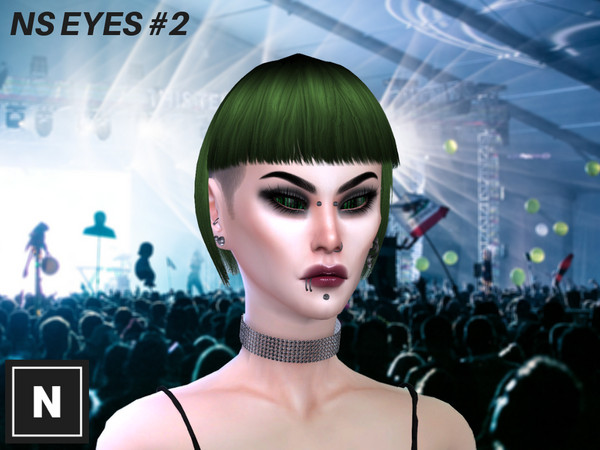 Sims 4 — NS Eyes #2 - DARK ROOM by networksims — Eyes with a black and green pattern of characters. Please make sure