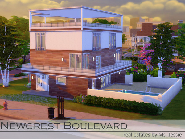 Sims 4 — Newcrest Boulevard by Ms_Jessie — This pretty house is ideal for a family with at least two children. Everything