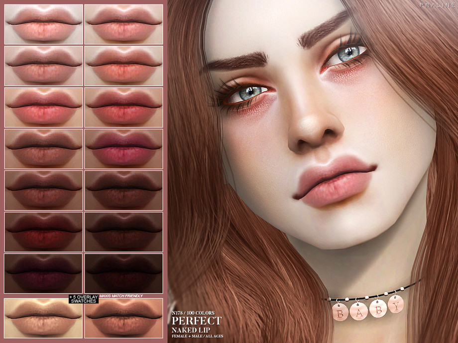 The Sims Resource: Naked Lips V02 - N48 by Pralinesims 