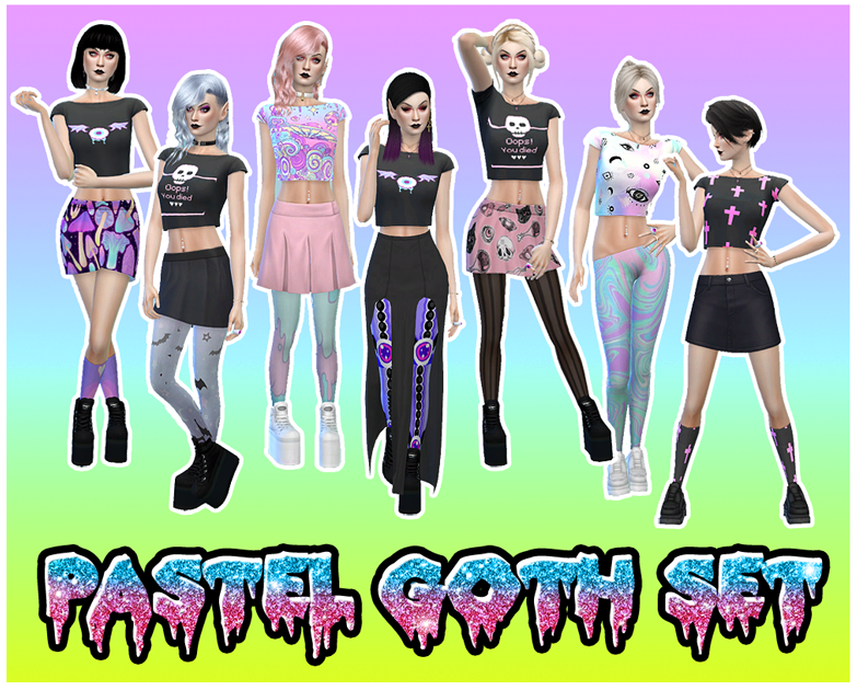 The Sims Resource - Pastel Goth Set