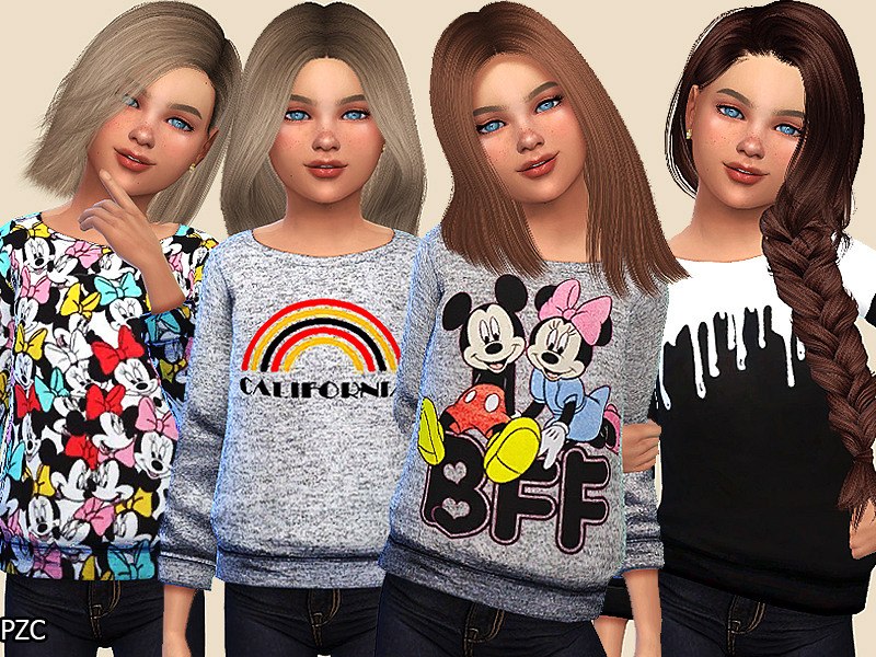 The Sims Resource - Girls Sweatshirts Collection 02