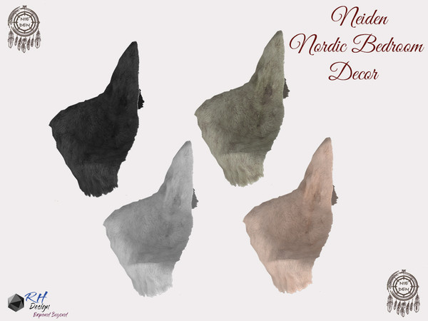 Sims 4 — NEIDEN Sheepfur Throw Blanket by RightHearted — Chic, super-soft sheepskin blanket, throw over the edge of a