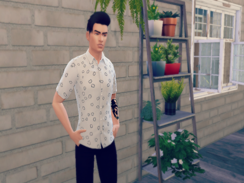 The Sims Resource | White Button Up Shirt