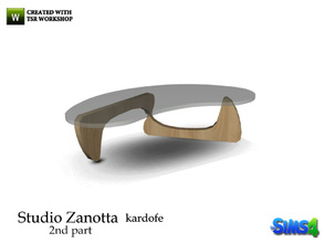 Sims 4 — kardofe_ Studio Zanotta_CoffeTable by kardofe — Modern design coffee table, in wood and glass, 