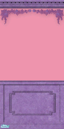 Sims 2 — Pink Wall Rose Swag, Crown, and Wainscot by RhondaBlonda — 