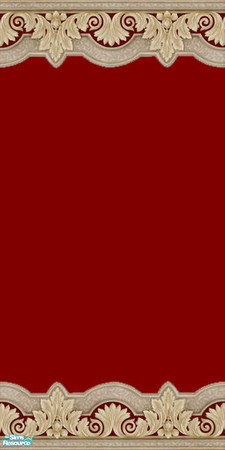 Sims 2 — Red wallpaper 2 by mahtigwess — Red wallpaper 2 with ornate moulding and chair rail. Companion wallpaper to Red