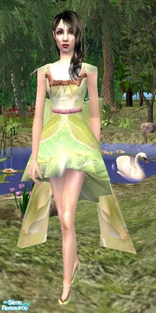 Sims 2 — Luna Moth Dress by MsBarrows — A rather fairy-like dress created from photographs of luna moths. You will need