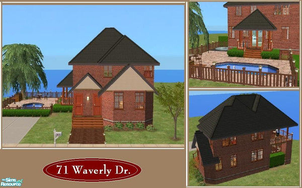 Sims 2 — 71 Waverly Dr. by tamlfra — A cute home, with an easy layout. 2x2 lot; 2 bed; 2 bath; all Maxis; neutral decor,