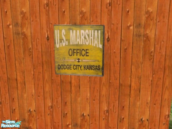 Sims 2 — Western Poster Set - U.S. Marshal by drewsoltesz — A recolour of the Nightlife object, "C Stroke",