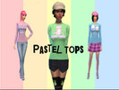 Sims 4 — Pastel Shirts Cute 1.0 by CupcakexSimxyUnicornwentz — In pink, blue and 'minty' green 3 tops