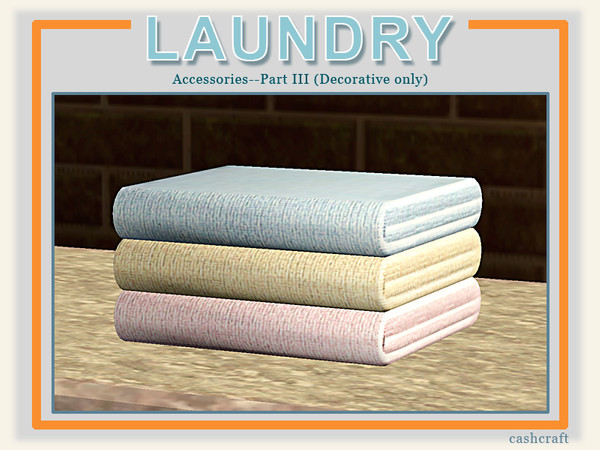 Sims 3 — Modern Laundry Bath Towels Large by Cashcraft — A collection of luxury bath towels, which are 100% Turkish