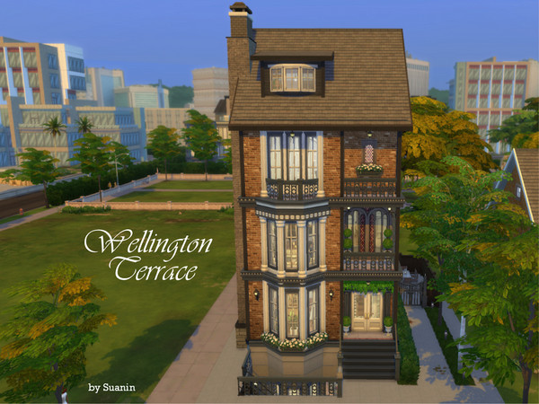 Sims 4 — Wellington Terrace (no CC) by Suanin — Wellington Terrace is an elegant, modernly decorated townhouse counting