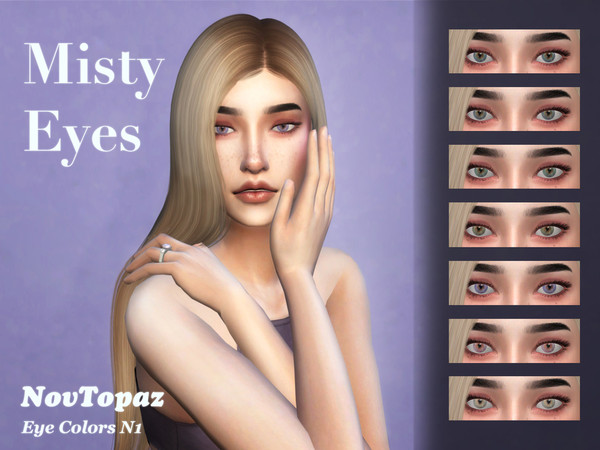 Sims 4 — NovTopaz - Misty Eyes (Eye Colors N1) by NovTopaz — 7 swatches All Genders Face paint Section