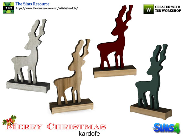Sims 4 — kardofe_Merry Christmas_Moose 2 by kardofe — Figurehead of a moose, wood in four color choices, large 