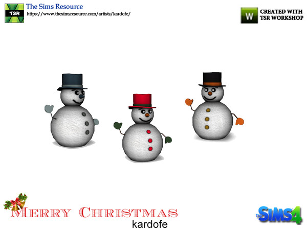 Sims 4 — kardofe_Merry Christmas_Snowman by kardofe — Simpatico snowman in three different options, small size 