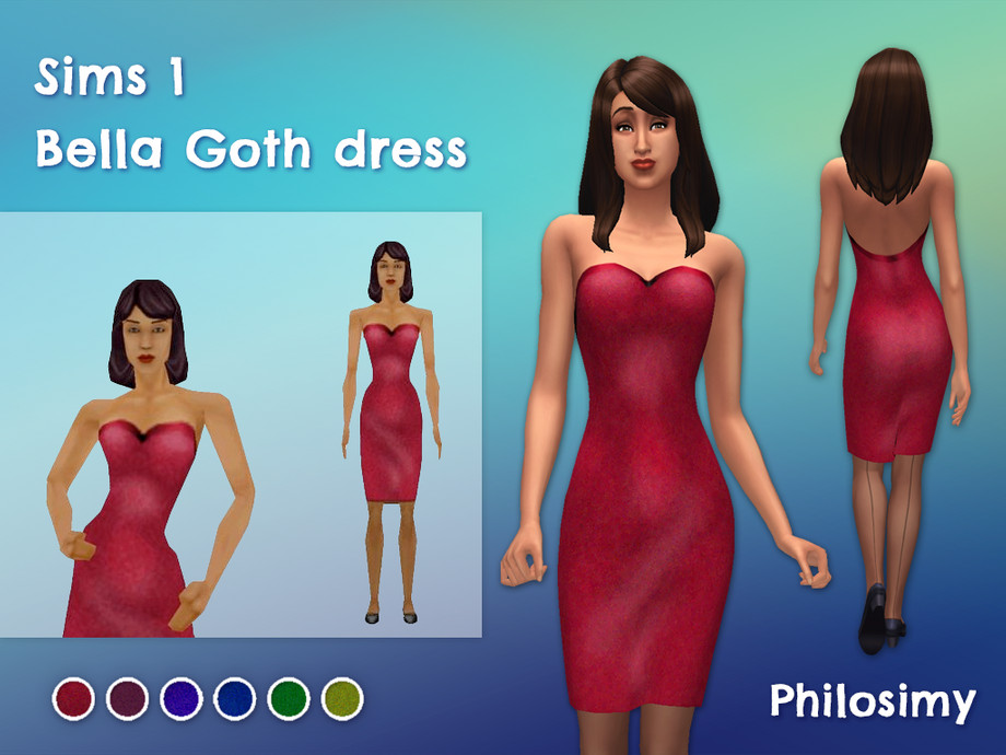 Philosimys Sims 1 Bella Goth Dress