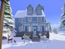 Sims 4 — Colonial Christmas Home (No CC) by writer21098 — Imagine the most coziest time of the year, snuggling by the