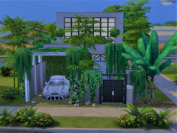 Sims 4 — Celestia House by Alibrandi2 — Some Sim thought, why not make a garden inside your home. The second Sim poured
